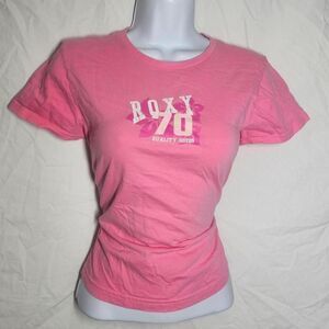 Vintage y2k 2000s pink roxy coconut girl surfer baby tee